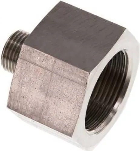 Hydraulik-Gewindereduzierungen VA 1.4571 mit zylindrischem Innen- und Außengewinde bis 630 bar, Elastomerdichtung, alle Größen