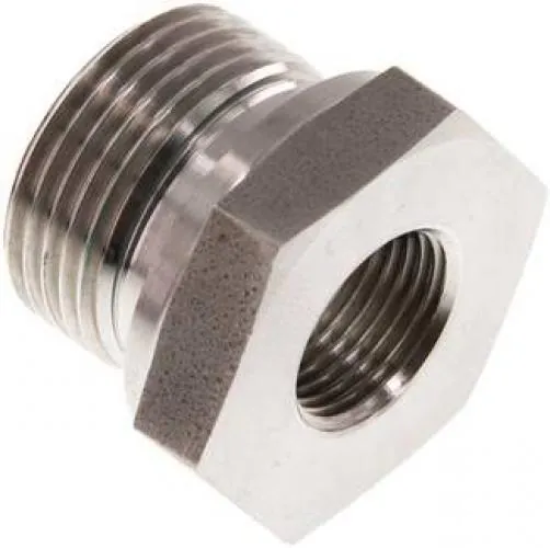 Hydraulik-Gewindereduzierungen VA 1.4571 mit zylindrischem Innen- und Außengewinde bis 630 bar, Elastomerdichtung, alle Größen
