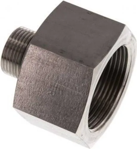 Hydraulik-Gewindereduzierungen VA 1.4571 mit zylindrischem Innen- und Außengewinde bis 630 bar, Elastomerdichtung, alle Größen