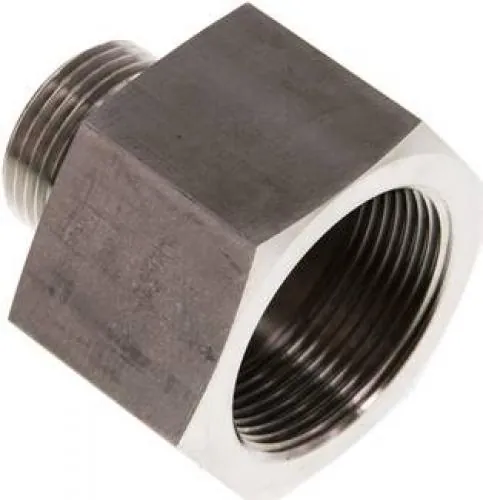 Hydraulik-Gewindereduzierungen VA 1.4571 mit zylindrischem Innen- und Außengewinde bis 630 bar, Elastomerdichtung, alle Größen