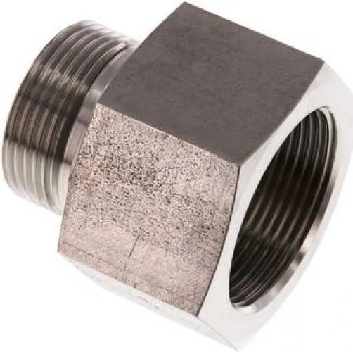 Hydraulik-Gewindereduzierungen VA 1.4571 mit zylindrischem Innen- und Außengewinde bis 630 bar, Elastomerdichtung, alle Größen