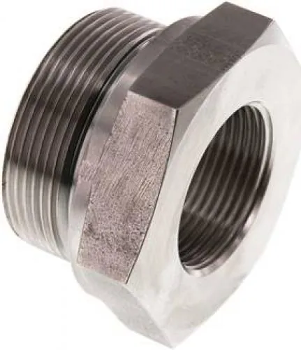 Hydraulik-Gewindereduzierungen VA 1.4571 mit zylindrischem Innen- und Außengewinde bis 630 bar, Elastomerdichtung, alle Größen