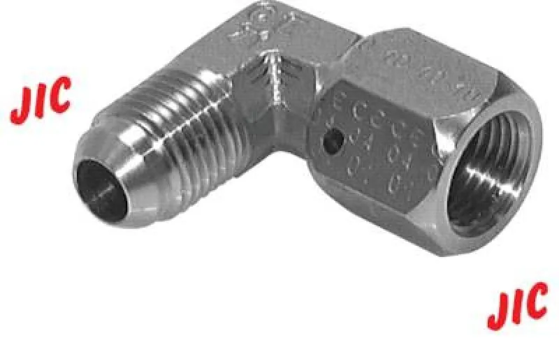 Edelstahl Einschraubwinkel 90° V4A, UNF-Gewinde (JIC), bis 310 bar, alle Größen
