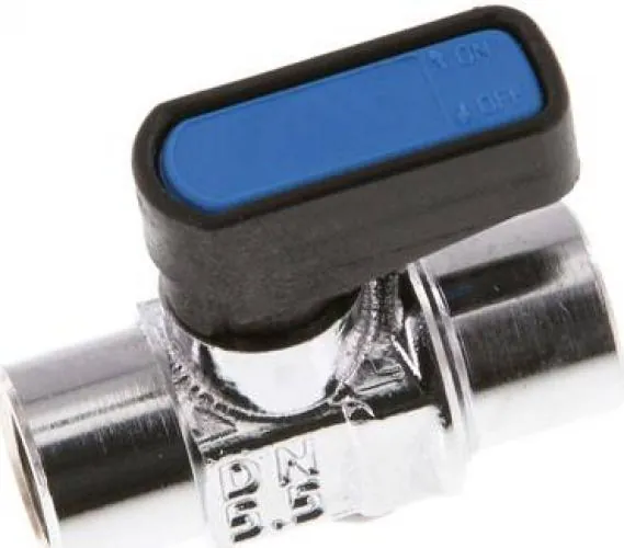 Mini-Kugelhähne mit Zwangsentlüftung – Messing verchromt, PN 20, alle Größen