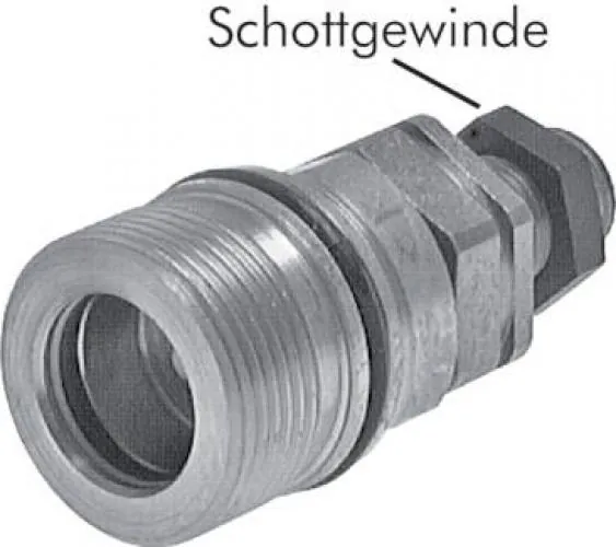 Schnellverschluss-Schott-Schraubkupplung Rohranschluss ISO 14541 Stahl verzinkt