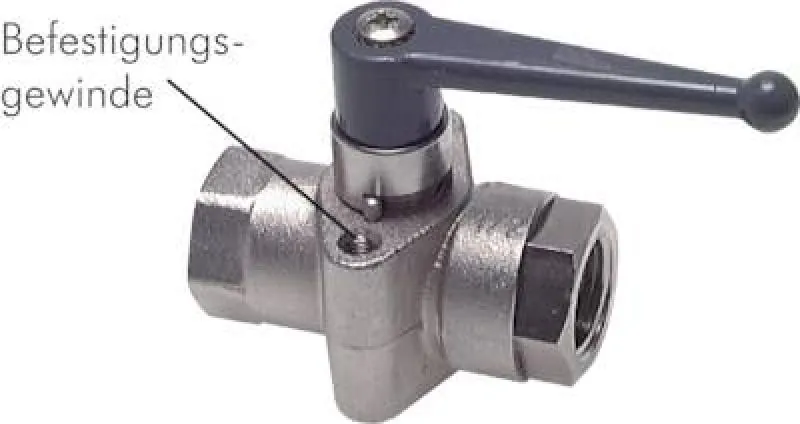 Kugelhahn für Schalttafeleinbau, langer Griff, Messing vernickelt, PN 40, alle Größen