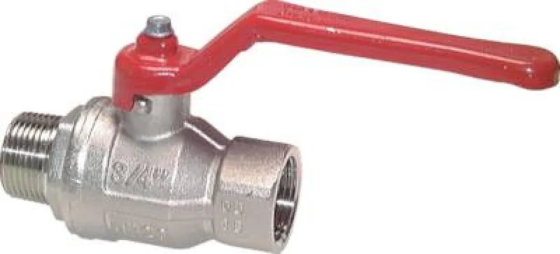 Einschraub-Kugelhähne 2-teilig Messing vernickelt – IG/AG, voller Durchgang, 14–50 bar, alle Größen