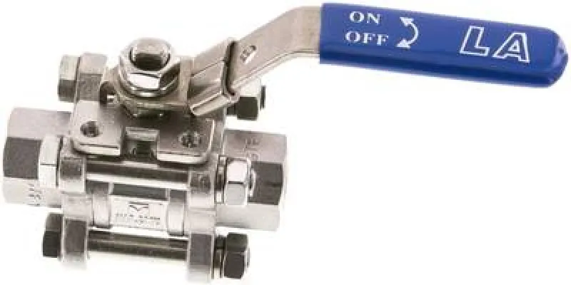 Edelstahl-Kugelhähne 3-teilig – IG, voller Durchgang, PN 63, auch NPT-Gewinde, alle Größen