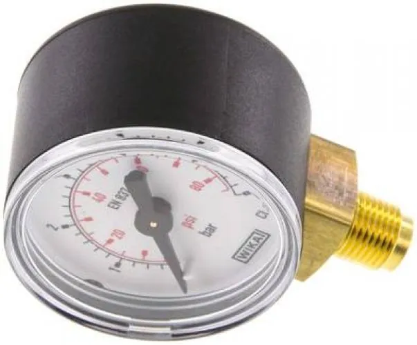 WIKA Manometer Ø 40, 50, 63 mm, Kunststoffgehäuse, Anschluss unten, Klasse 2.5