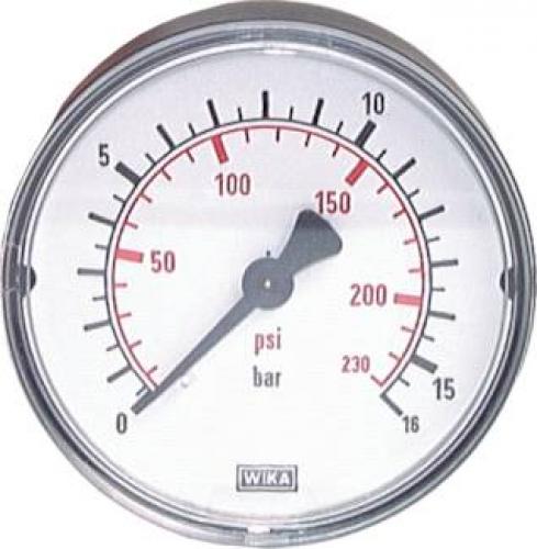 Manometer Ø 40, 50 mm, Sondergewinde, Klasse 2.5, Gehäuse Kunststoff schwarz (KU/Ms)