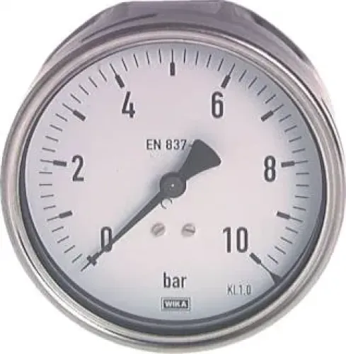 WIKA Präzisions-Manometer Ø 100 mm, Klasse 1.0, Anschluss hinten (axial), Original