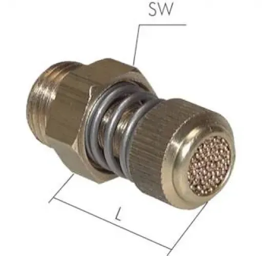 Drosselschalldämpfer mit Rändelschraube – regelbar, leise & langlebig
