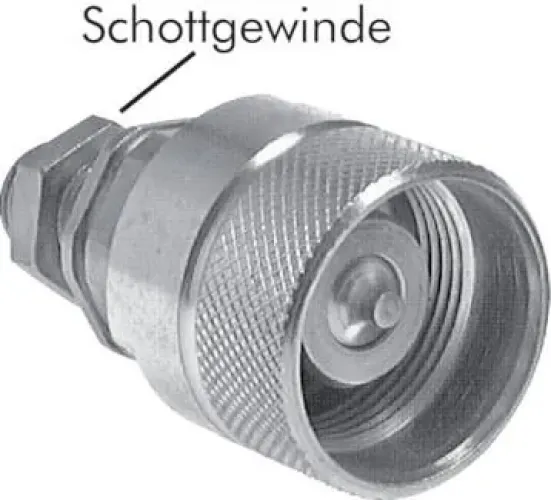 Schnellverschluss-Schott-Schraubkupplung (Stecker) aus verzinktem Stahl mit Rohranschluss und Schottgewinde