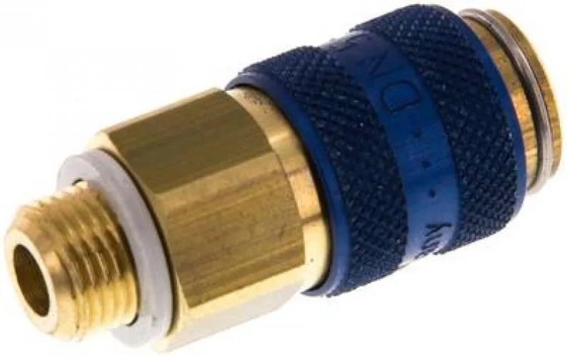 Kupplungsdosen NW 5 mit Außengewinde – Messing & farbige Schiebehülse (verschiedene Größen)