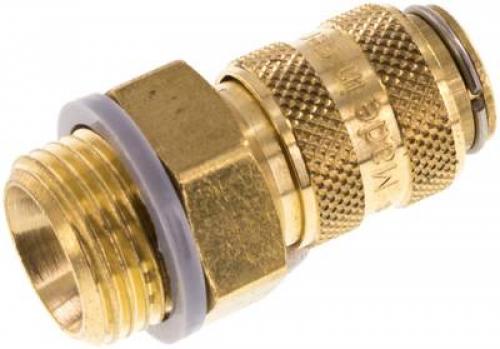 Kupplungsdosen mit Außengewinde, NW 5, Messing, alle Größen