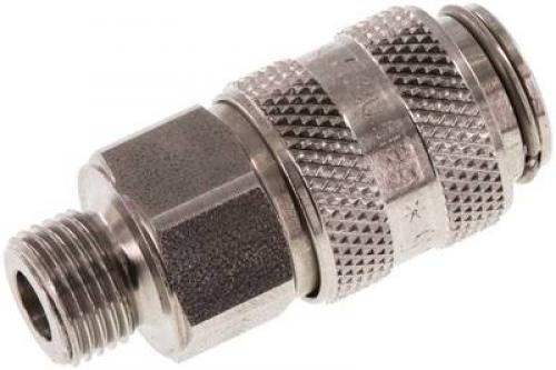 Kupplungsdosen mit Außengewinde, NW 5, Edelstahl 1.4305, alle Größen