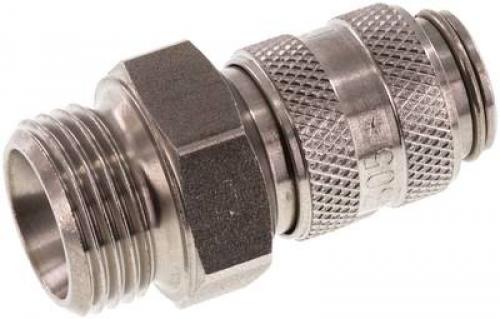 Kupplungsdosen mit Außengewinde, NW 5, Edelstahl 1.4305, alle Größen