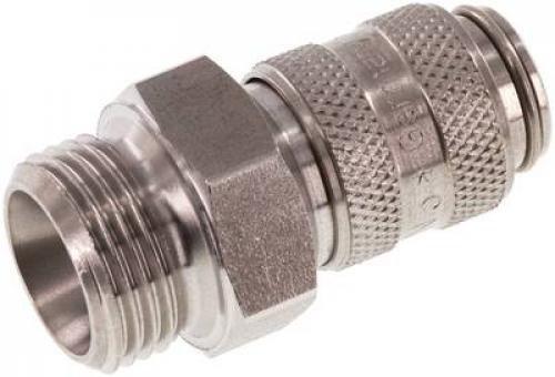 Kupplungsdosen mit Außengewinde, NW 5, Edelstahl 1.4305, alle Größen