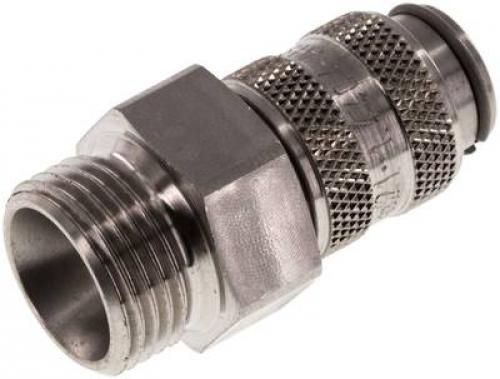 Kupplungsdosen mit Außengewinde, NW 5, Edelstahl 1.4404, alle Größen