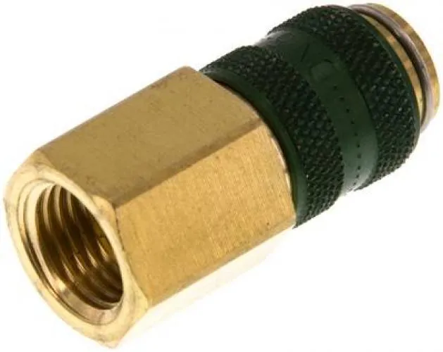 Kupplungsdosen NW 5 Messing mit Innengewinde – farbige Schiebehülse, (alle Größen)