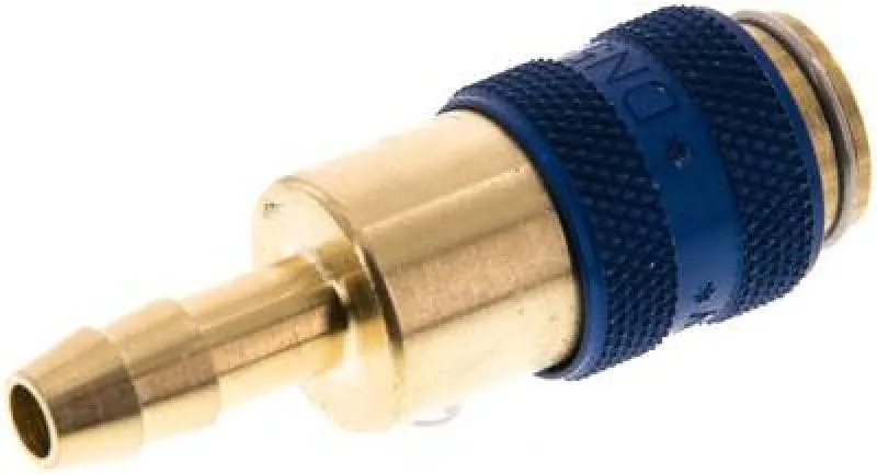 Kupplungsdosen NW 5 Messing mit Schlauchtülle – farbige Schiebehülse, alle Größen