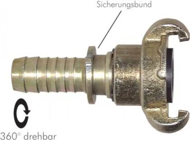 Drehbare Kompressorkupplung Schlauchtülle Sicherungsbund Temperguss NBR