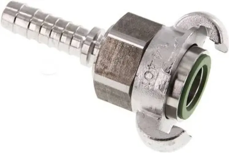 Sicherheits-Kompressorkupplung Edelstahl 1.4401 Schlauchtülle FKM