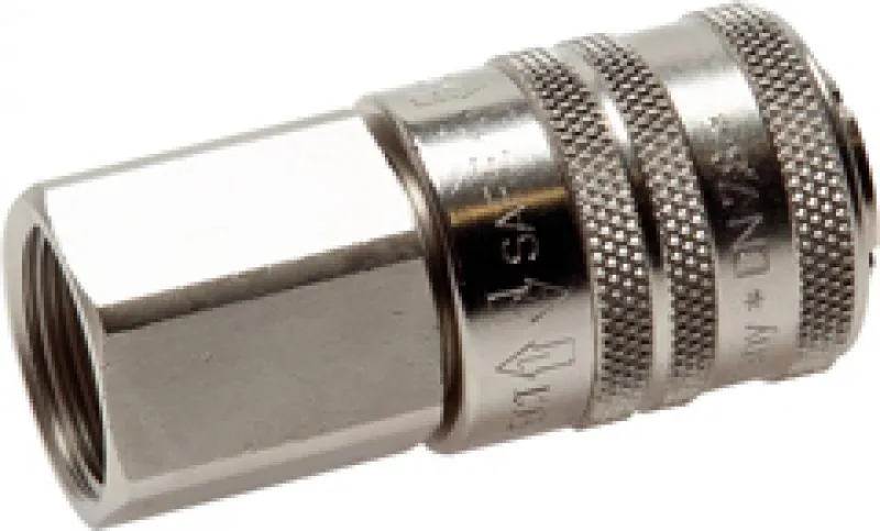Sicherheits-Kupplungsdose Innengewinde NW 7,2 Messing vernickelt