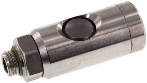 Sicherheits-Druckknopfkupplungsdosen mit Außengewinde, NW 7,2, Edelstahl 1.4404, alle Größen