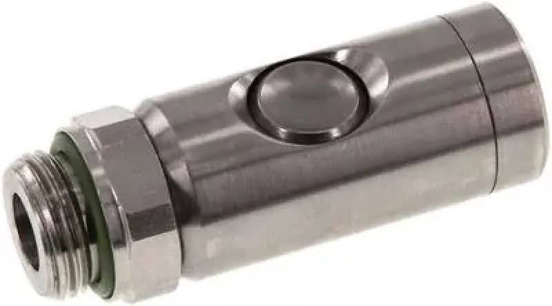 Sicherheits-Druckknopfkupplungsdose Außengewinde NW 7,2 Edelstahl 1.4404