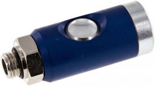 Sicherheits-Druckknopfkupplungsdosen mit Außengewinde, NW 7,2, Stahl verzinkt, alle Größen