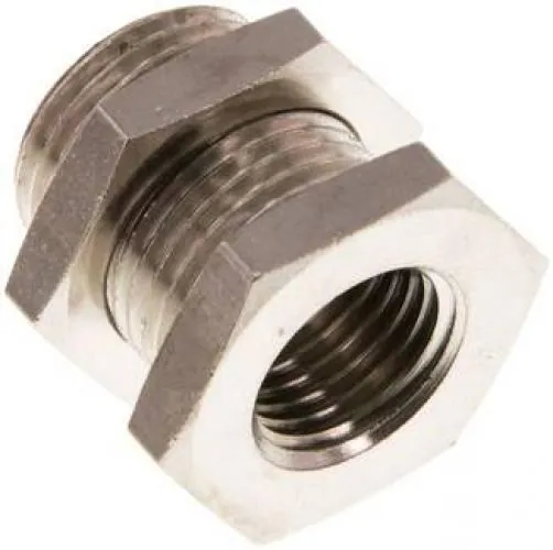 Schottverschraubung aus Messing vernickelt, für Plattenmontage, bis 16 bar, alle Größen