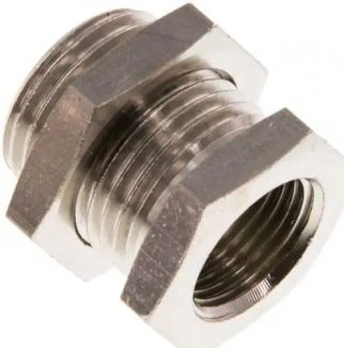 Schottverschraubung aus Messing vernickelt, für Plattenmontage, bis 16 bar, alle Größen