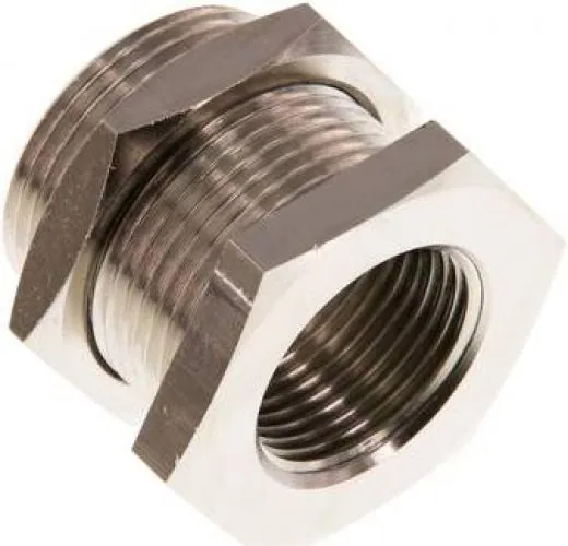 Schottverschraubung aus Messing vernickelt, für Plattenmontage, bis 16 bar, alle Größen