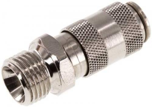 Kupplungsdosen mit Außengewinde, NW 2,7 , Messing vernickelt, alle Größen