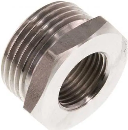 Reduziernippel Edelstahl 1.4571 mit zylindrischem Außen- und Innengewinde bis 40 bar, alle Größen