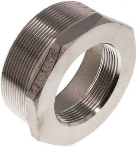 Reduziernippel Edelstahl 1.4408 mit konischem Außen- und zylindrischem Innengewinde bis 16 bar, alle Größen