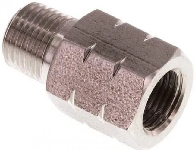 Reduziernippel Edelstahl 1.4571 mit NPT-Gewinde / G-Gewinde bis 40 bar, alle Größen