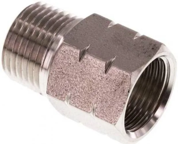 Reduziernippel Edelstahl 1.4571 mit NPT-Gewinde / G-Gewinde bis 40 bar, alle Größen