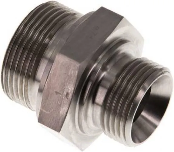 Doppelnippel aus Edelstahl 1.4571, Zollgewinde, 60° Universaldichtkegel, bis 400 bar, alle Größen