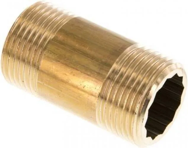 Rohrdoppelnippel aus Messing, ähnlich EN 10241 (DIN 2982), bis 16 bar, alle Größen