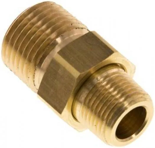 Doppelnippel trennbar aus Messing, beidseitig Außengewinde, konisch dichtend, bis 16 bar, alle Größen