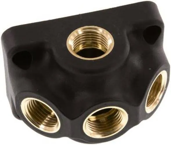 Endverteilerdose Kunststoff, PN 15, G 1/2" + G 3/4", für Druckluft, Heizung & Sanitär