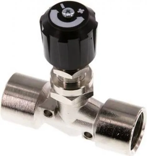 Nadel-Absperrventile Messing vernickelt für Schalttafeleinbau, PN 18, alle Größen