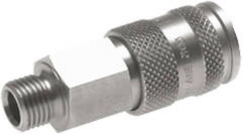 Kupplungsdosen mit Außengewinde, Kugelverriegelung, NW 7,2, Edelstahl 1.4404, alle Größen