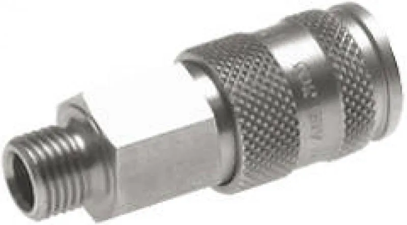 Kupplungsdosen mit Außengewinde, NW 7,2, Edelstahl 1.4404, verschiedene Größen