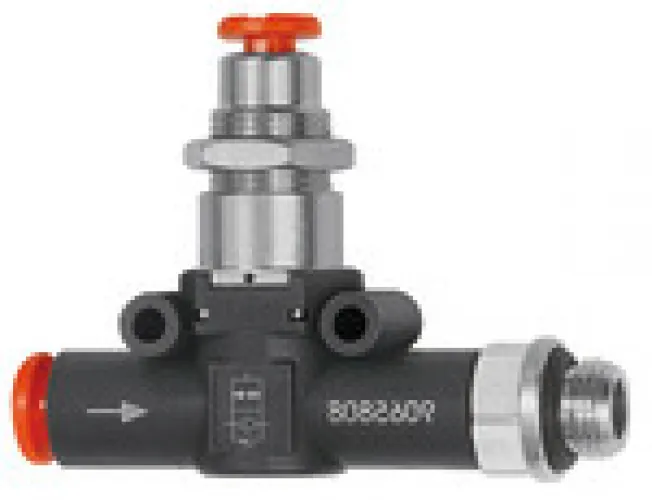 Riegler pneumatisch entsperrbares Rückschlagventil »lineonline«, Schlauch (Eingang) – Gewinde (Ausgang), alle Größen