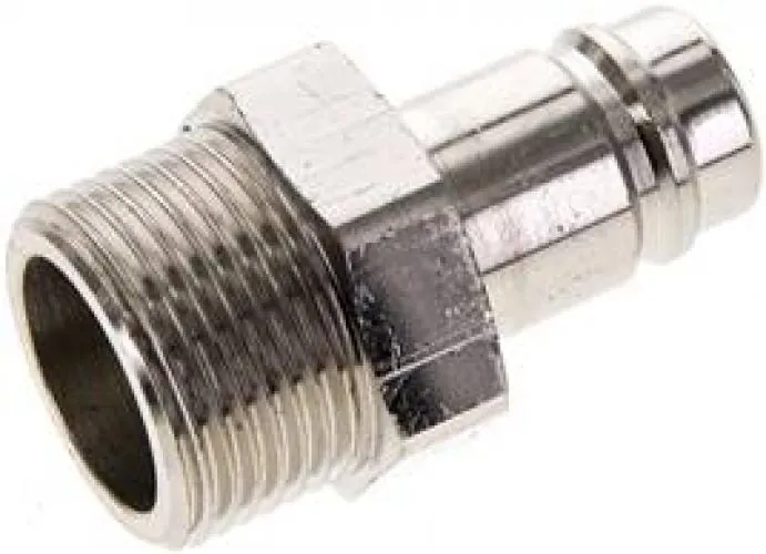 Parker® Rectus® Serie 38 Kupplungsstecker NW 15 aus glänzend vernickeltem Messing mit Außengewinde