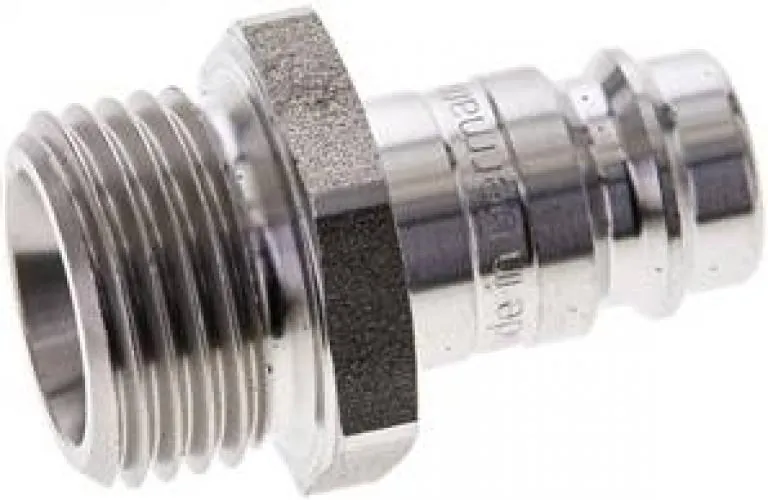 Kupplungsstecker mit Außengewinde, NW 10, Edelstahl 1.4305, alle Größen von www.pneumatikshop-online.de