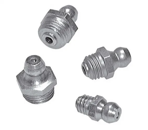 Gerader Kegelschmiernippel DIN 71412 Form A aus glänzendem Edelstahl 1.4305